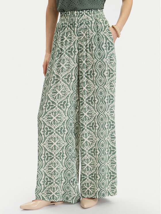 Vero Moda Vero Moda Medžiaginės kelnės Menny 10282478 Žalia Wide Leg