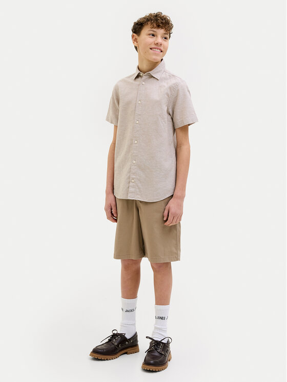 Jack&Jones Junior Jack&Jones Junior Kratke hlače iz tkanine Tony 12268938 Rjava Relaxed Fit