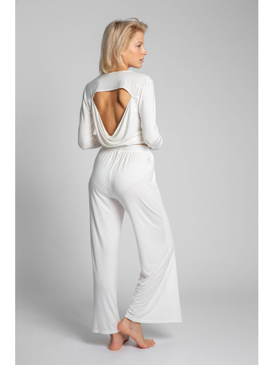 LaLupa LaLupa Spodnie piżamowe LA026 Biały Comfortable Fit