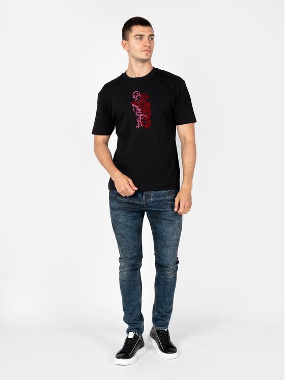 Les Hommes Les Hommes T-Shirt LBT1007700D Μαύρο Regular Fit