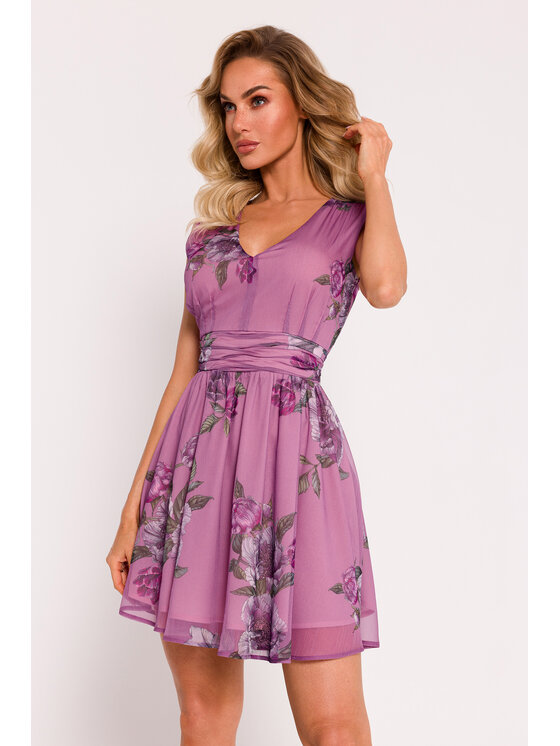 Made of Emotion Made of Emotion Sukienka koktajlowa M782 Różowy Generous Fit