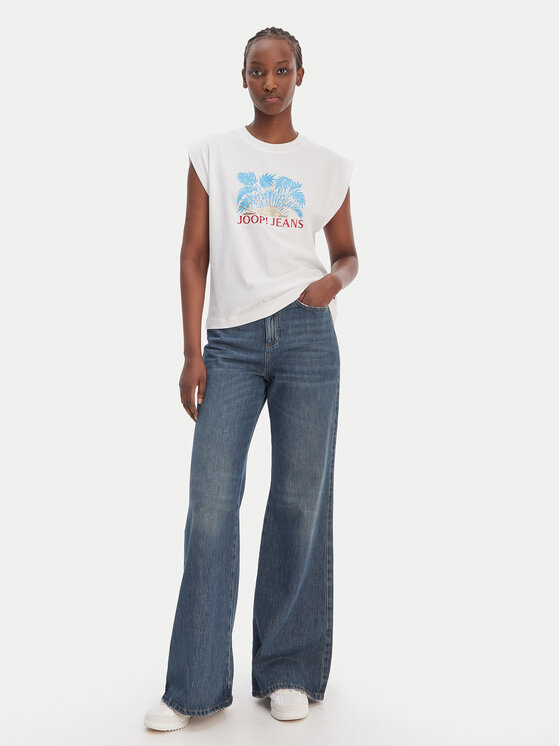 JOOP! Jeans JOOP! Jeans Marškinėliai Tosha 30102133 Balta Regular Fit