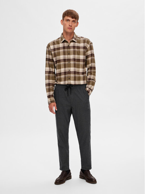 Selected Homme Selected Homme Bavlnené nohavice 16090956 Sivá Slim Tapered Fit