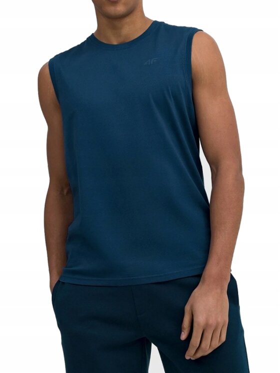 4F 4F T-Shirt 4FSS23TSLEM016-32S Niebieski Standard Fit