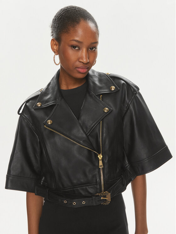Versace Jeans Couture Versace Jeans Couture Lederjacke 76HAVP02 Schwarz Regular Fit