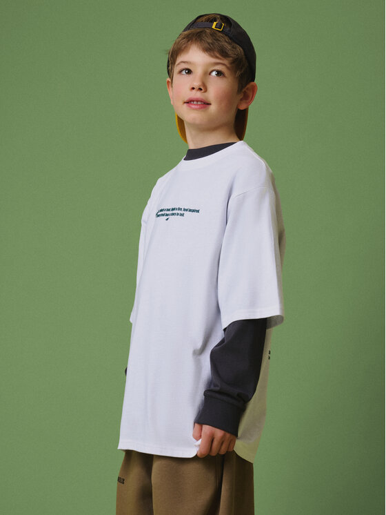 4F 4F T-Shirt ENJOY THE OUTDOORS Biały Loose Fit