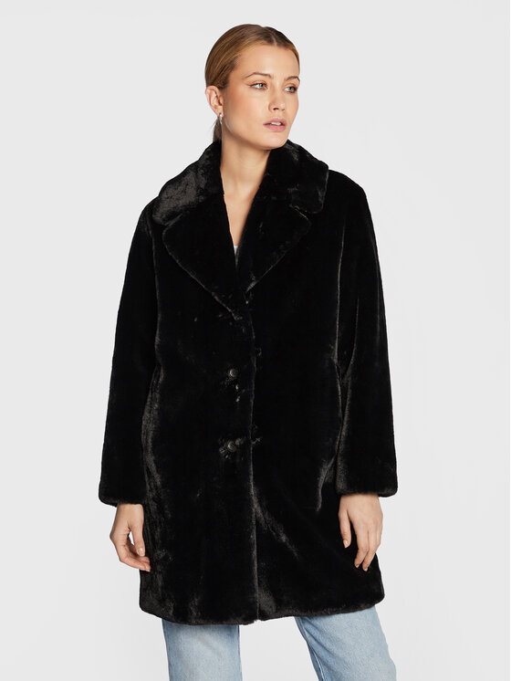 Blugirl Blumarine Blugirl Blumarine Pelzmantel RF2081-E0821 Schwarz Regular Fit