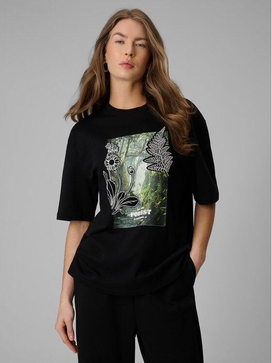 4F 4F T-shirt 4FRSS26TTSHF3706-20S Nero Loose Fit