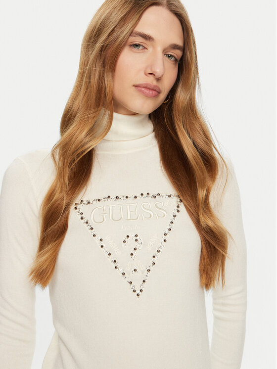 Guess Guess Rollkragenpullover Piper W4BR03 Z2NQ2 Écru Regular Fit