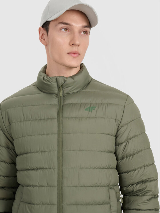 4F 4F Kurtka puchowa MIDSHOP TEXTILE Khaki Regular Fit