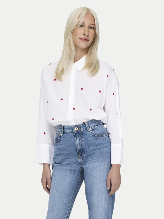 ONLY ONLY Cămașă New 15283743 Alb Box Fit