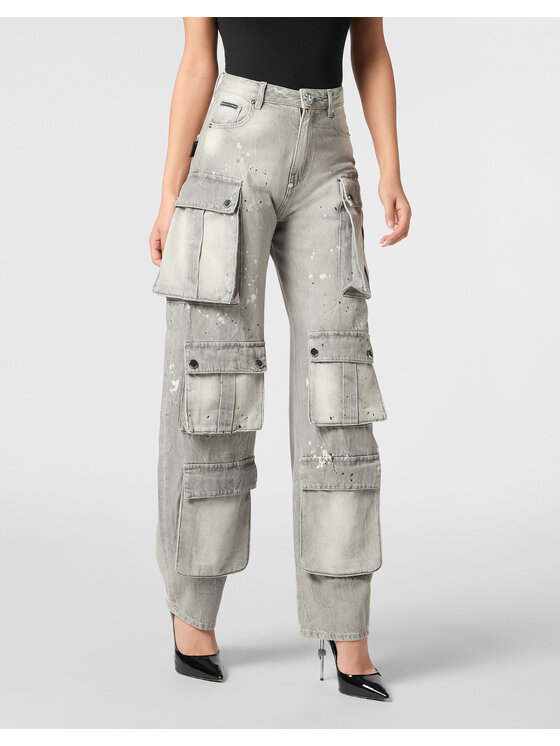 PHILIPP PLEIN PHILIPP PLEIN Jeansy 22669 Szary Cargo Fit