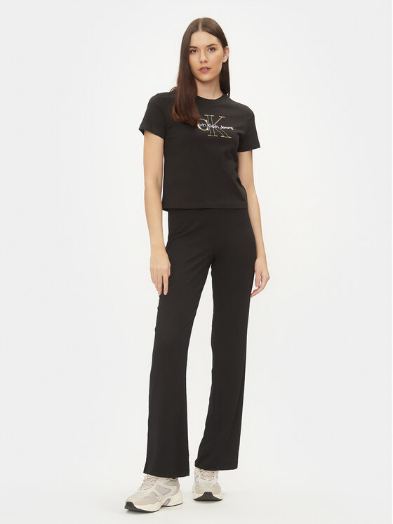 Calvin Klein Jeans Calvin Klein Jeans Kötött nadrág J20J222685 Fekete Straight Fit