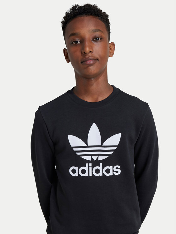 adidas adidas Mikina Trefoil IY7435 Čierna Regular Fit