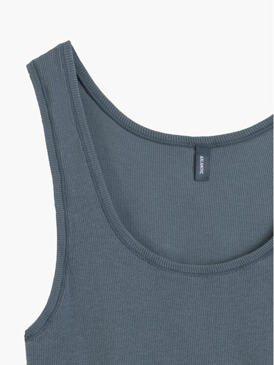 Atlantic Atlantic Top ribbed Niebieski Regular Fit