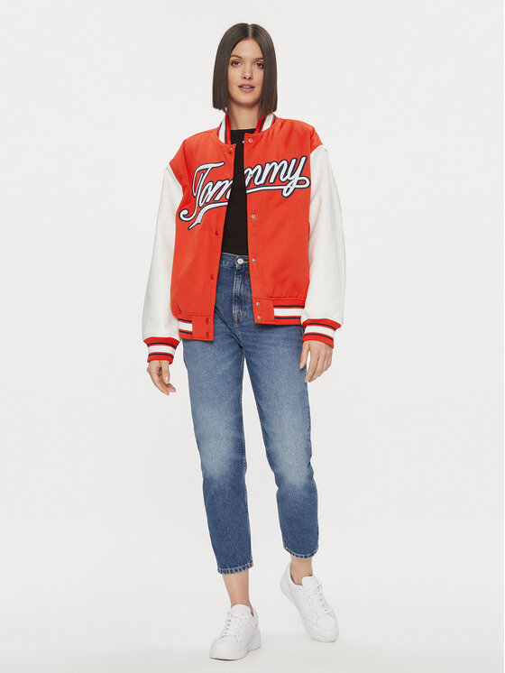 Tommy Jeans Tommy Jeans Μπόμπερ μπουφάν Letterman DW0DW17233 Κόκκινο Relaxed Fit