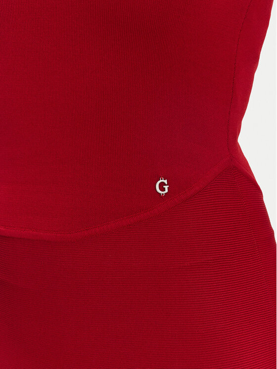 Guess Guess Sukienka dzianinowa W5YK0S Z0241 Bordowy Regular Fit