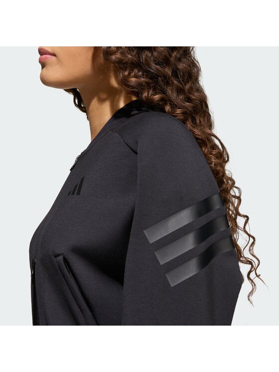 adidas adidas Bluza FUTURE ICONS 3 STRIPES FULL ZIP Czarny Loose Fit