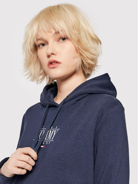 Tommy Jeans Felpa Essential DW0DW11049 Blu scuro Regular Fit • Modivo.it