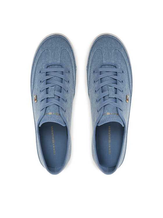 Tommy Hilfiger Tommy Hilfiger Laisvalaikio batai Washed Canvas Vulc Sneaker FW0FW08894 Mėlyna