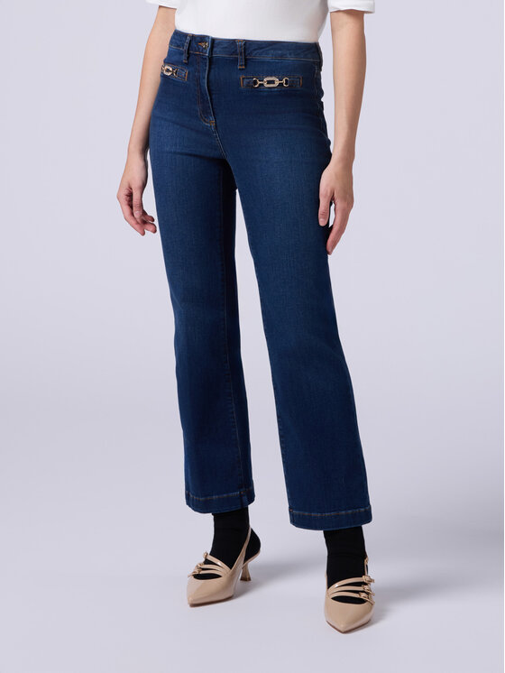 Oltre Oltre Jeansy P562R008498N034 Niebieski Flare Fit