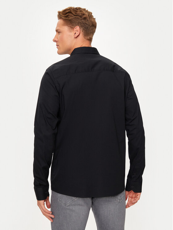 INDICODE INDICODE Πουκάμισο Hayley 25-361 Μαύρο Slim Fit