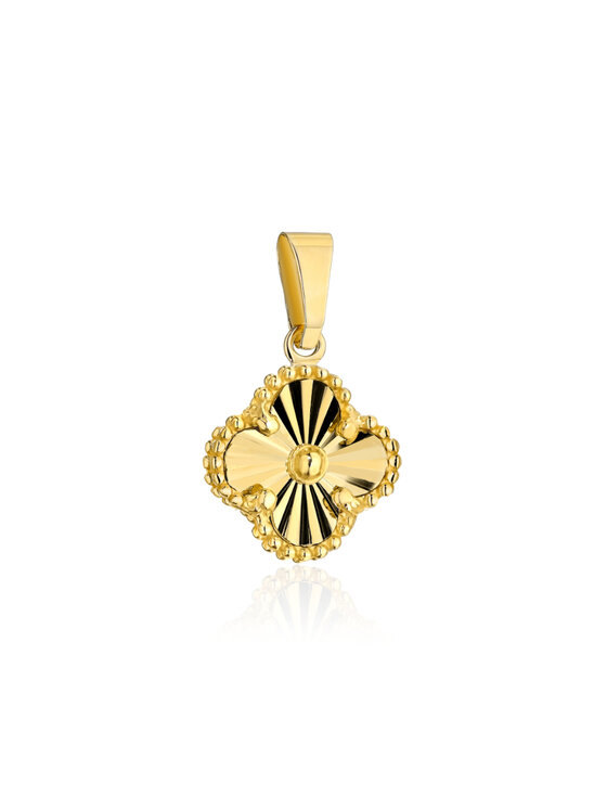 Fugart Fugart Naszyjnik Zawieszka złota diamentowana koniczynka 8mm FUG6-21-Z00518-2 Złoty