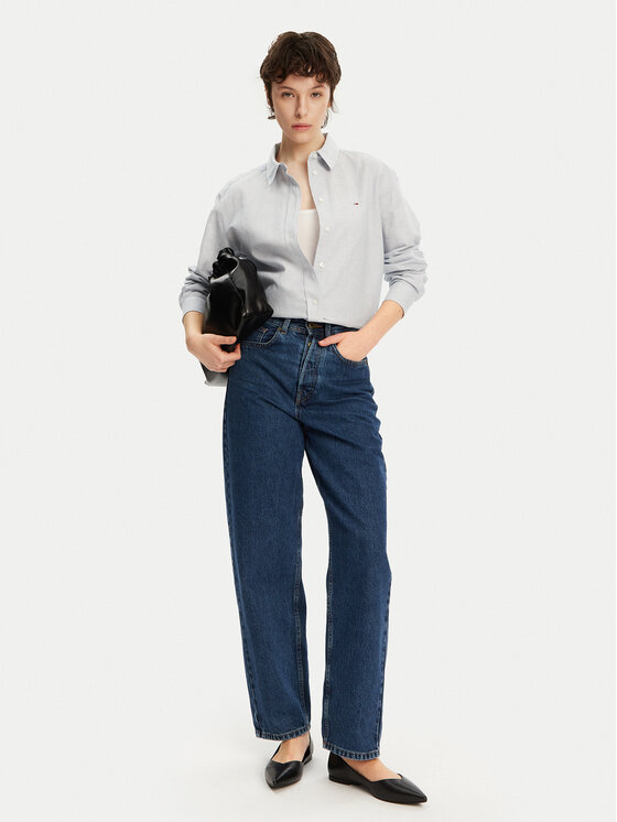 Tommy Jeans Tommy Jeans Srajca DW0DW20292 Modra Relaxed Fit