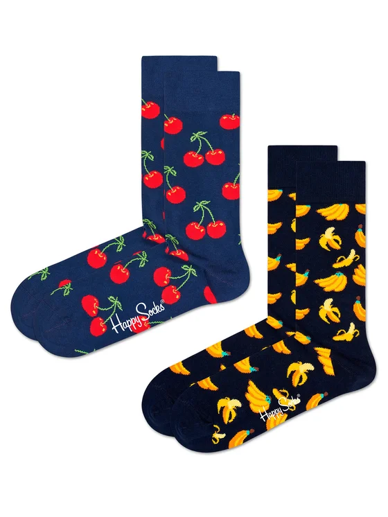Happy Socks 2er-Set hohe Unisex-Socken CHE02-6050 Dunkelblau