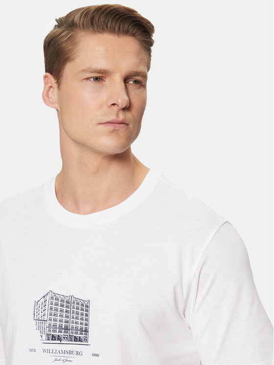 Jack&Jones Jack&Jones Marškinėliai Boston 12273400 Balta Relaxed Fit