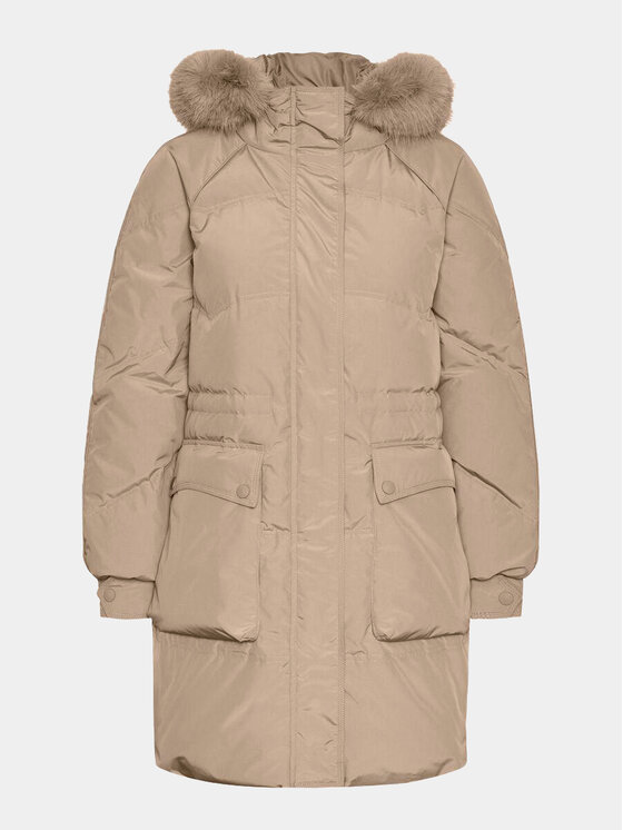 YAS YAS Μπουφάν πουπουλένιο 26031384 Μπεζ Regular Fit