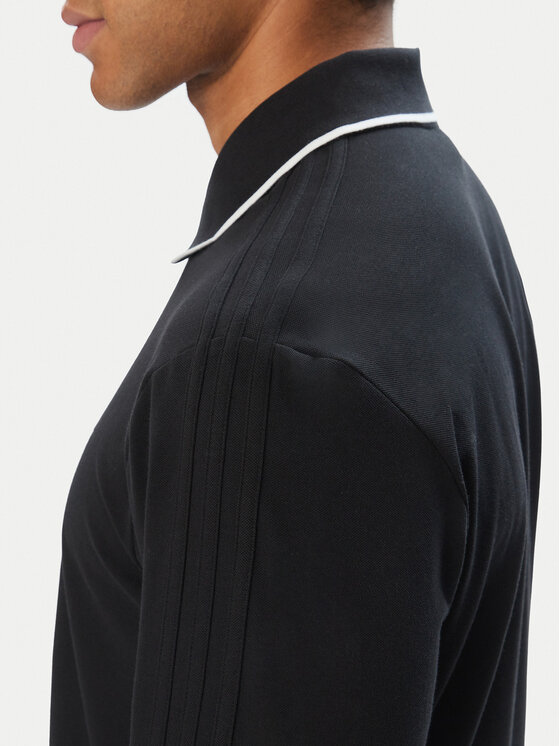 adidas adidas Poloshirt 3 Stripes Engineered Rib Long Sleeve Polo KE4133 Schwarz Regular Fit