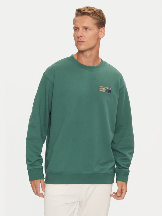 New Balance New Balance Majica dugih rukava Athletics Premium Logo MT41547NUS Zelena Relaxed Fit