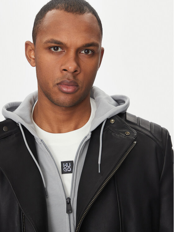 HUGO HUGO Geacă de piele Ludok 50530780 Negru Regular Fit