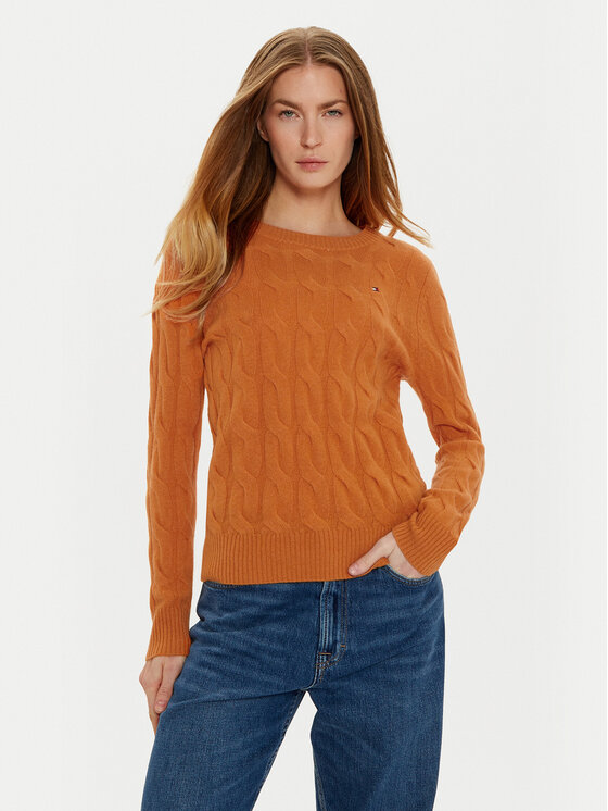 Tommy Hilfiger Sveter WW0WW43586 Oranžová Regular Fit