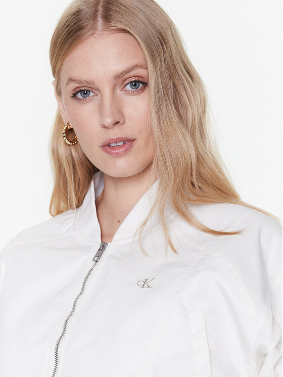 Calvin Klein Jeans Calvin Klein Jeans Μπόμπερ μπουφάν J20J220343 Λευκό Relaxed Fit