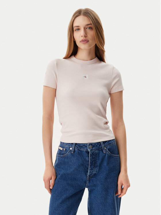 Calvin Klein Jeans Calvin Klein Jeans Marškinėliai J20J225245 Rožinė Slim Fit