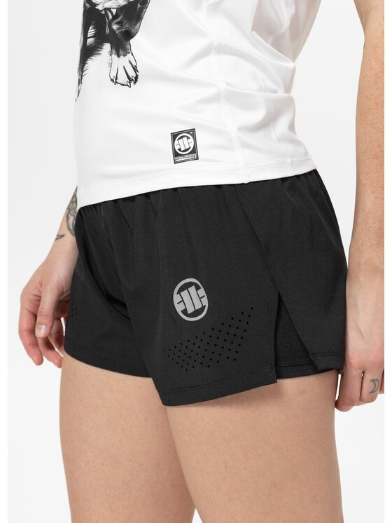 PITBULL PITBULL Szorty sportowe Small Logo Czarny Regular Fit