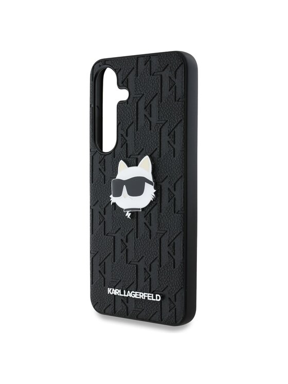 KARL LAGERFELD KARL LAGERFELD Etui na telefon Leather Monogram Pin Logo Choupette Head Czarny