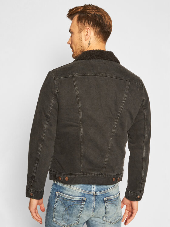 Wrangler Wrangler Jeansová bunda Sherpa W4MSB5236 112129149 Černá Regular Fit