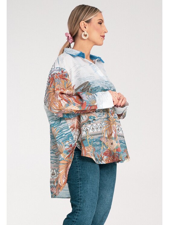 FIGL FIGL Camicia M1146 Blu Oversize