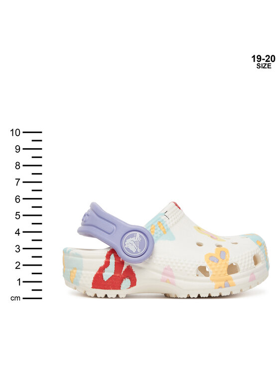 Crocs Crocs Šlepetės Classic Butterfly Graphic Clog T 211263 Balta
