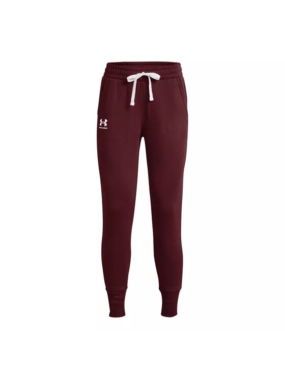Under Armour Under Armour Legginsy Rival Fleece Joggers Bordowy Regular Fit