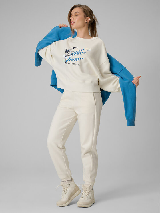 4F 4F Bluza WINTER CLUB Kremowy Loose Fit
