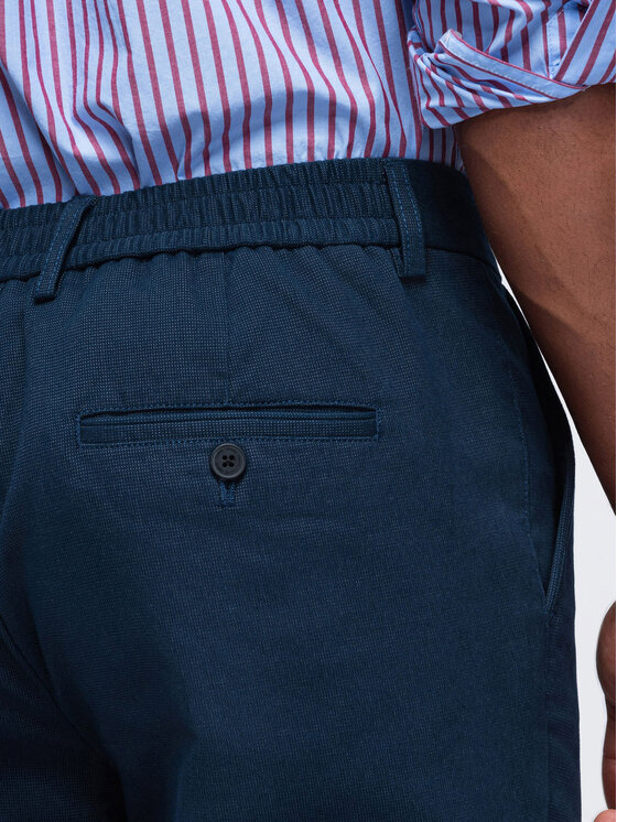 Ombre Ombre Chinosy OM-PACP-0308 Granatowy Slim Fit