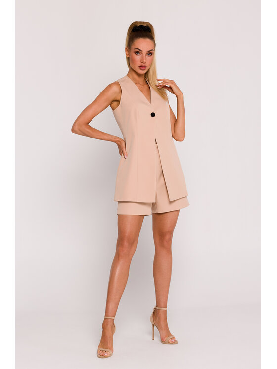 Made of Emotion Made of Emotion Marynarka M776 Beżowy Generous Fit