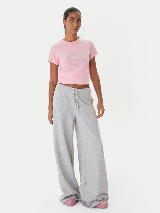 Juicy Couture Juicy Couture Póló JCGTK225015 Rózsaszín Slim Fit