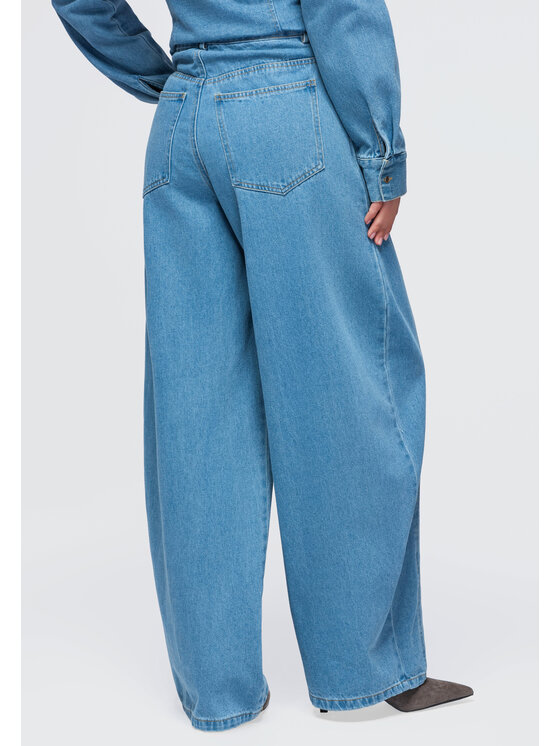 Ombre Ombre Spodnie materiałowe OW-PA-E0017 Niebieski Relaxed Fit