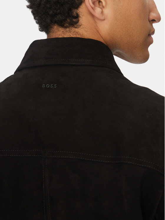 BOSS BOSS Kožená bunda Jomare 50537118 Čierna Regular Fit