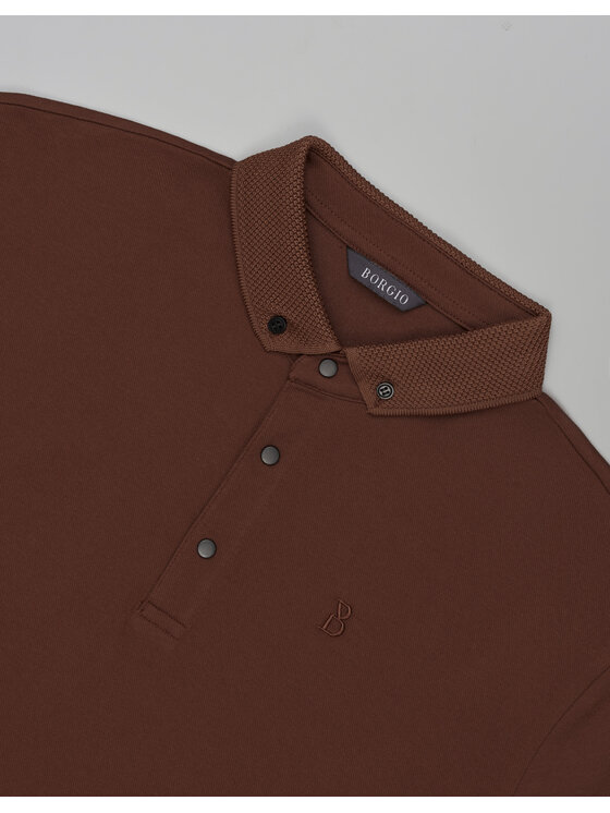Borgio Borgio Polo matteo 01 Miedziany Classic Fit